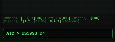 Typing a descend command in the chat window