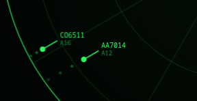 Aircraft entering at the edge of the radar