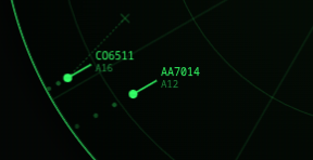 Destination marker placed on the radar