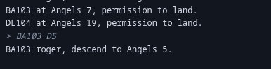 Pilot acknowledging the altitude change in chat