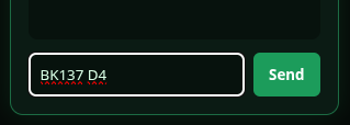Typing a descend command in the chat window